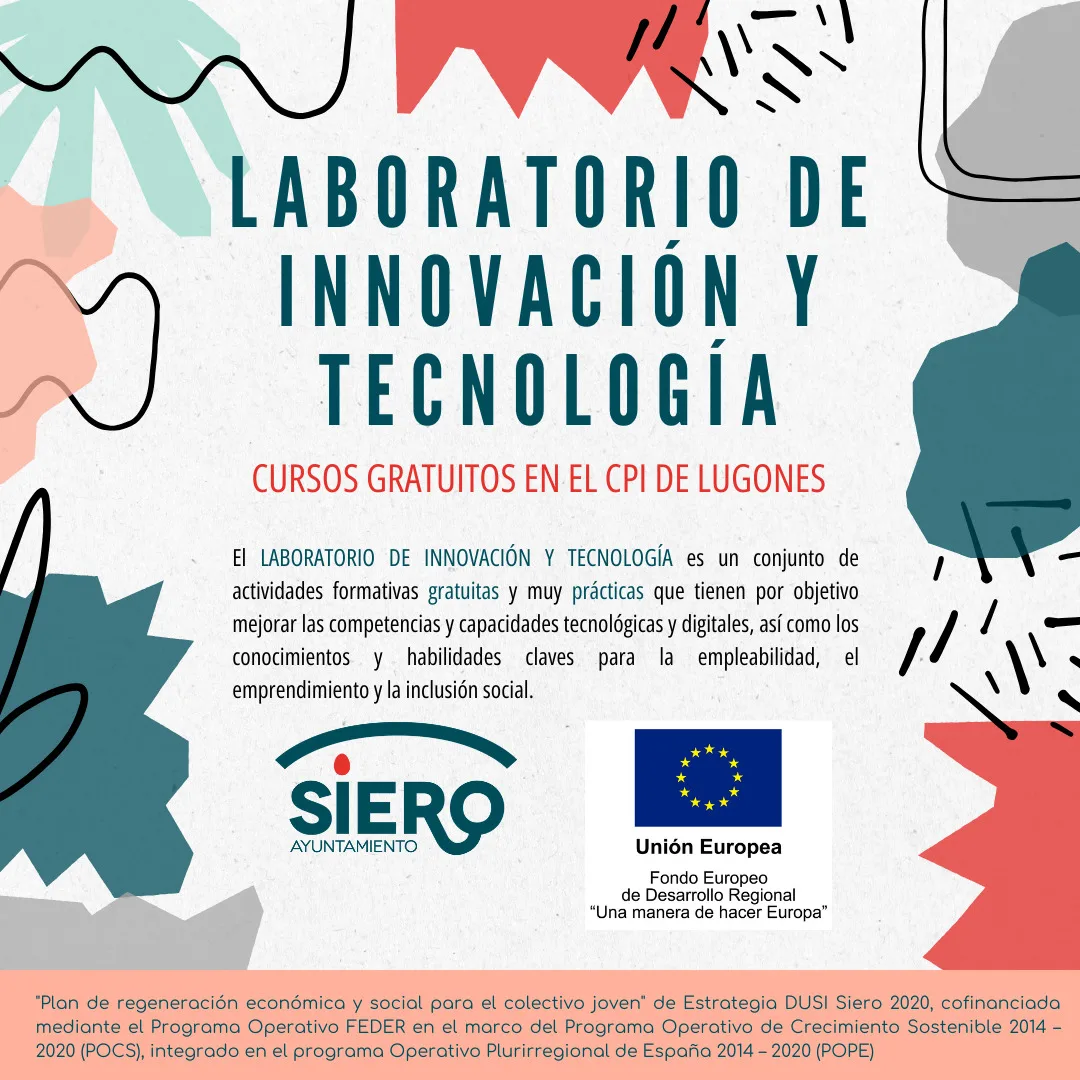 Cartel del curso de Laboratorio de innovación y tecnología en Lugones