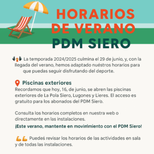 HORARIOS DE VERANO PDM SIERO
