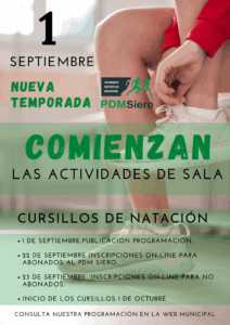 ¡VUELVEN LAS ACTIVIDADES DE SALA AL PDM SIERO!