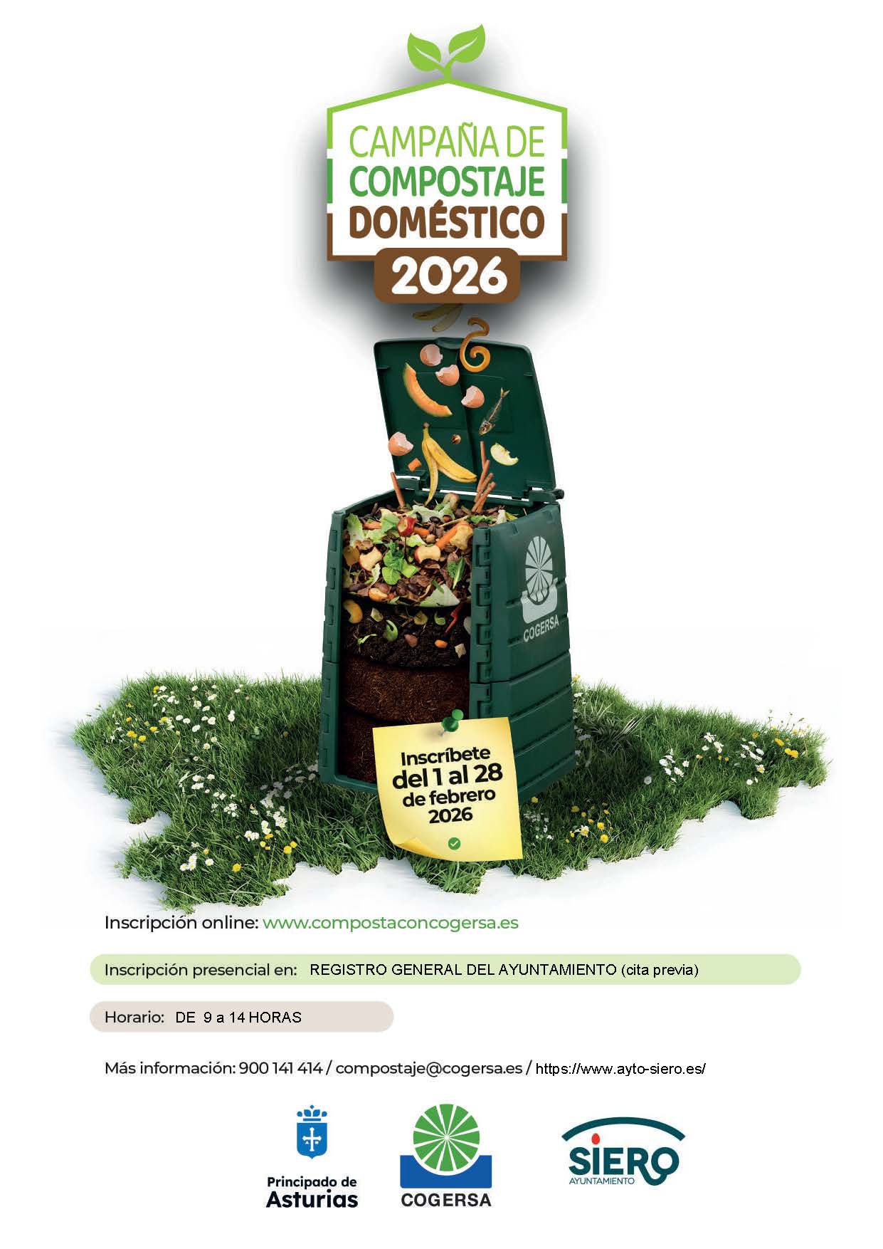 Campaña de Compostaje doméstico. Inscripciones del 1 al 28 de Febrero.