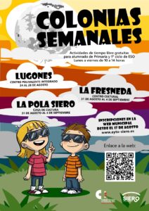 COLONIAS SEMANALES de SIERO 2026 en Lugones, La Pola Siero y La Fresneda