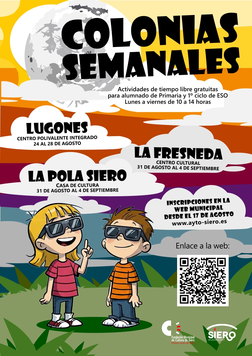 COLONIAS SEMANALES de SIERO 2026 en Lugones, La Pola Siero y La Fresneda