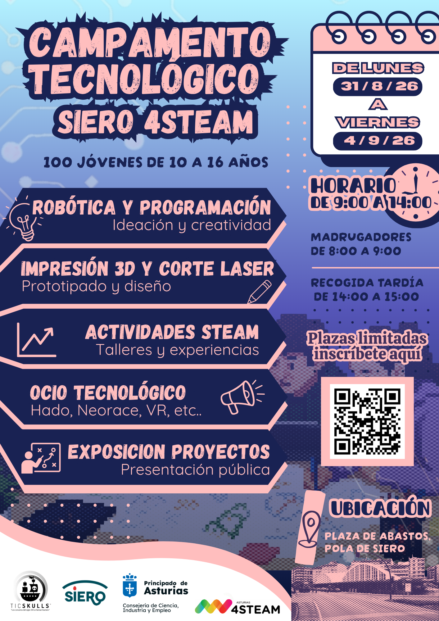 Abierto el plazo de inscripción para el ‘Campamento Tecnológico Siero 4STEAM’ para jóvenes de 10 a 16 años
